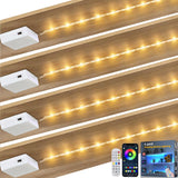 Battery Powered LED Strip Lights, Wireless RGB LED Strip Lights with 24 Keys Remote Control,  for Kitchen Under Cabinet Lighting, Shelves, Under Counter, Closet, Cordless Click Light