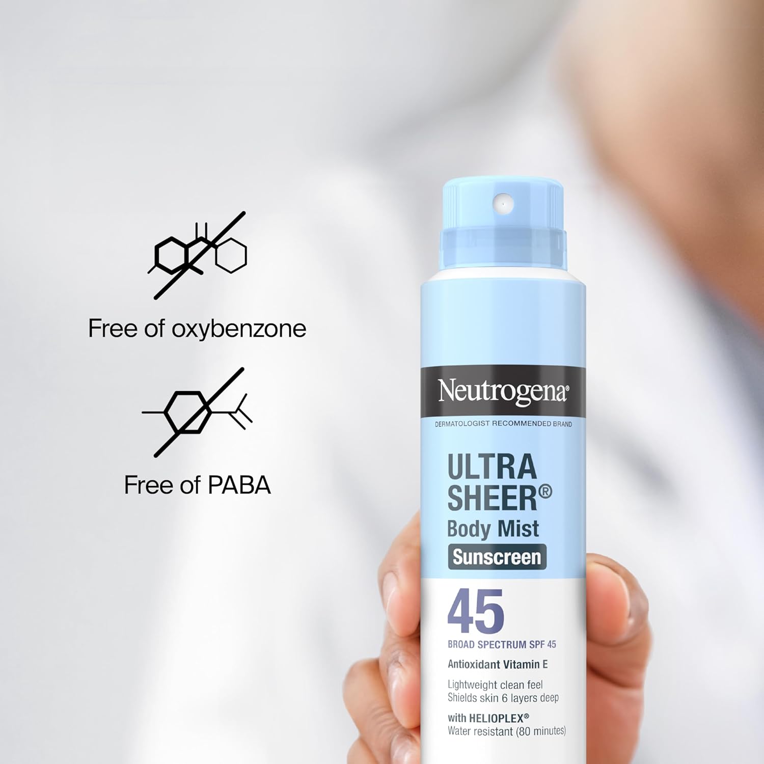 Neutrogena_Ultra_Sheer_Sunscreen_Spray_SPF_45_Body_Mist,_Lightweight_Non-Greasy_Broad_Spectrum_UVA/UVB_Protection,_Oil-Free_&_Non-Comedogenic_Water_Resistant_Spray_Sunscreen_(80_min),_Pack_of_3,_5_oz