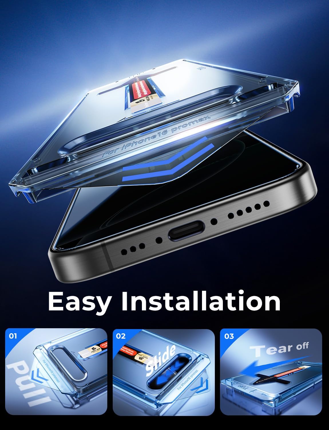 MAGIC_JOHN_2_Pack_for_iPhone_16_Pro_Max_6.9_inch_Privacy_Tempered_Glass_Screen_Protector,_Bubble_Free,_Easy_Installation,_Auto_Dust-Elimination
