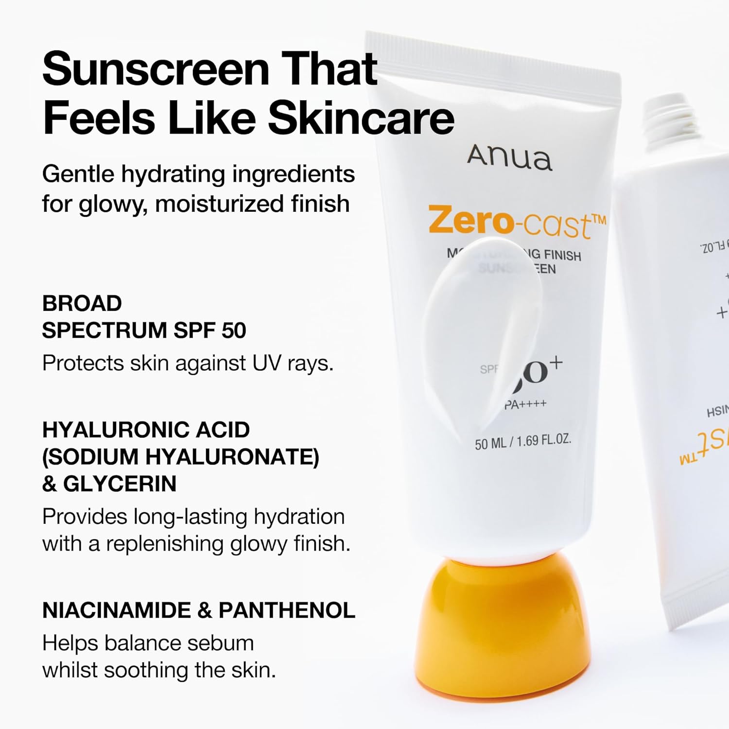 Anua,_Zero-Cast_Moisturizing_Sunscreen_SPF_50,_Glow_Natural_Sunscreen_for_face,_No_White_Cast,_Hyaluronic_Acid,_Niacinamide,_Oil-Free,_Korean_Skincare,_1.69_fl_oz