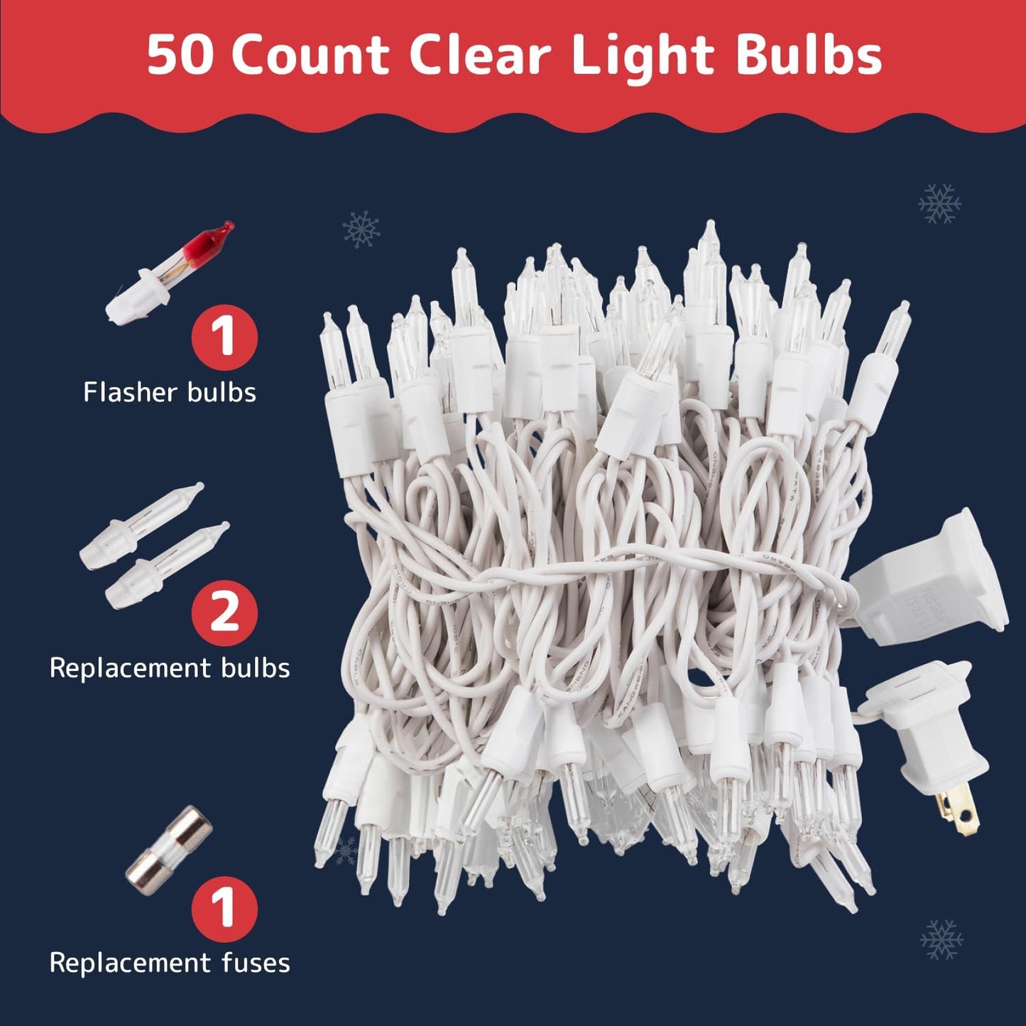 PREXTEX_10_Ft_String_Lights_with_Christmas_Tree_Light_Warm_White_-_Indoor/Outdoor_Decor_-_50_Count_Christmas_Lights_for_Holidays_-_Xmas_Light_on_White_Wire_-_Multi-Strand_Connectable