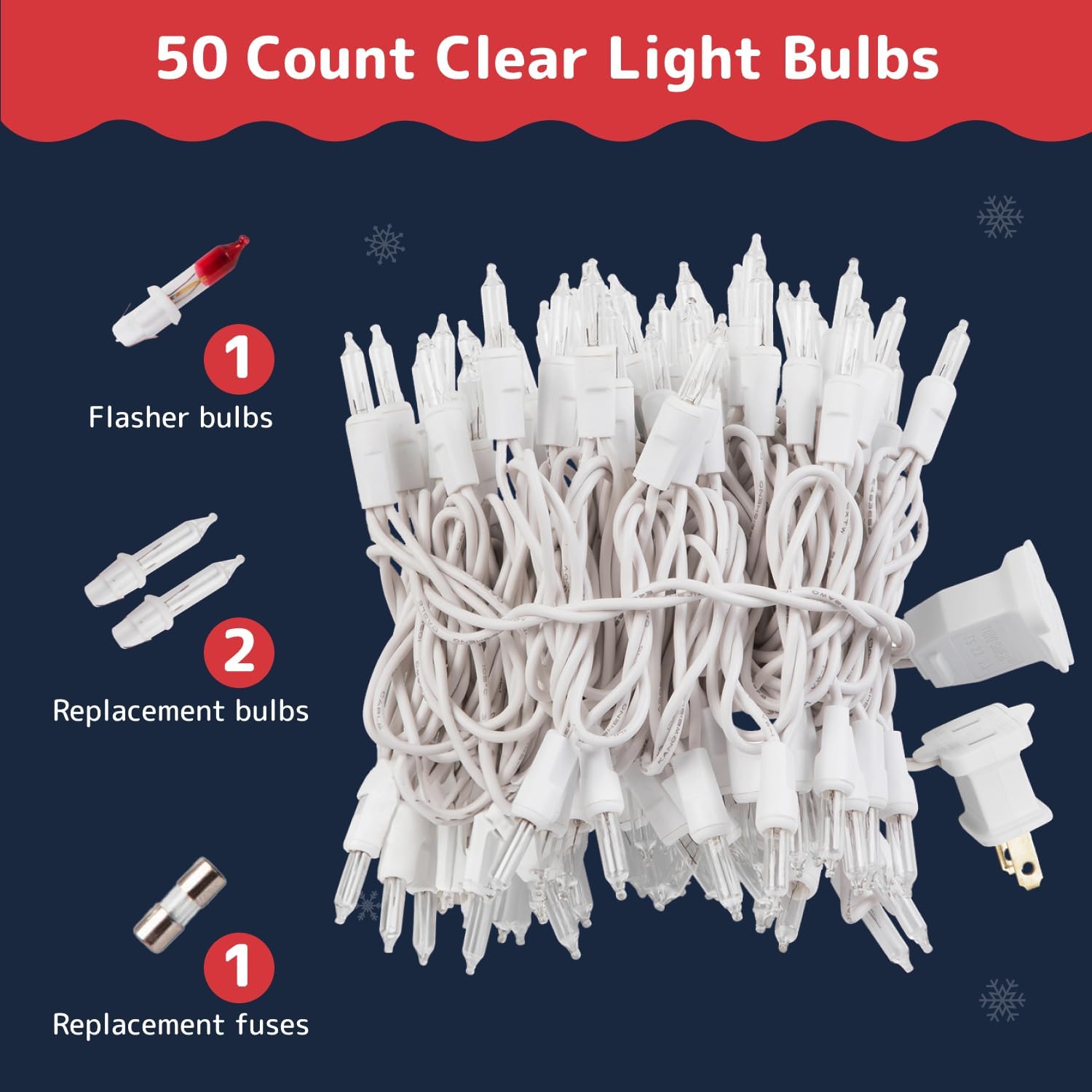 PREXTEX_10_Ft_String_Lights_with_Christmas_Tree_Light_Warm_White_-_Indoor/Outdoor_Decor_-_50_Count_Christmas_Lights_for_Holidays_-_Xmas_Light_on_White_Wire_-_Multi-Strand_Connectable
