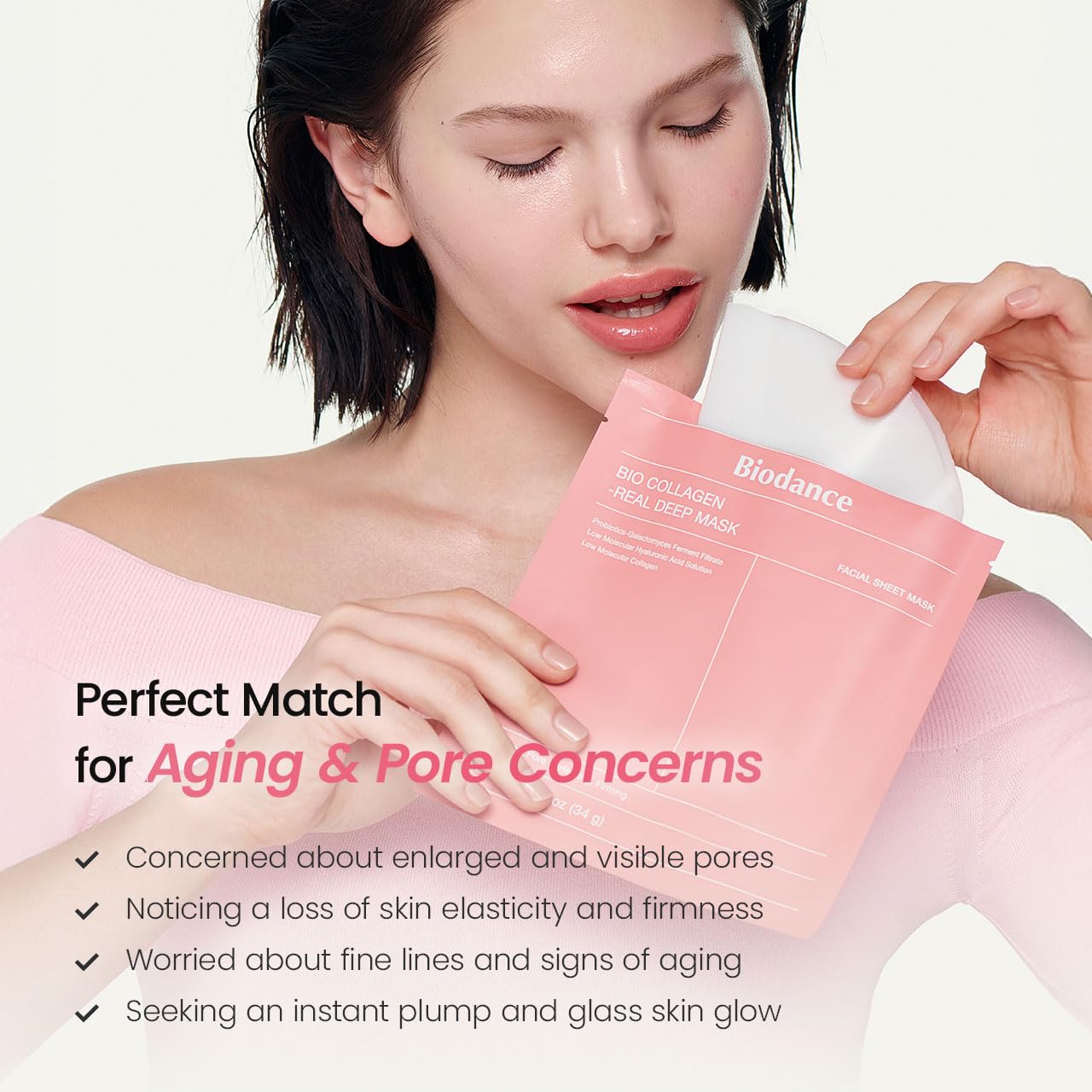 BIODANCE_Bio-Collagen_Real_Deep_Mask,_Hydrating_Overnight_Hydrogel_Face_Mask,_Pore_Minimizing,_Elasticity,_Plumping_Improvement,_Korean_Skin_Care_|_1.19oz(34g)_x_4ea