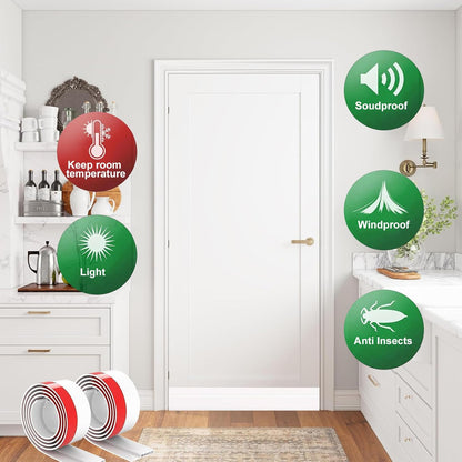 Suptikes_2_Pack_Door_Draft_Stopper，Door_Sweep_for_Exterior_&_Interior_Doors,Door_Bottom_Seal_Dust_and_Noise_Insulation_Weather_Stripping_Draft_Guard_Insulator,_1.8"_W_x_37"_L,White
