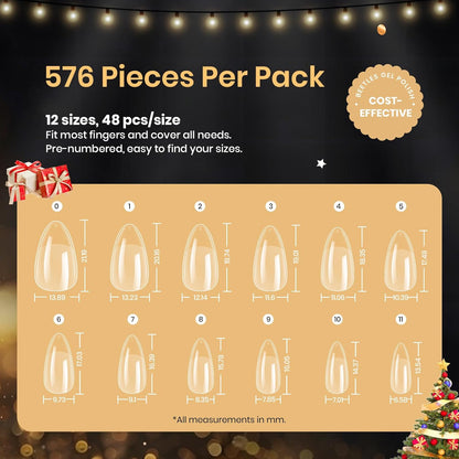 Beetles_Gel_Nail_Tips_576Pcs_Pre-shape_Short_Almond_Etch-X_Nail_Tips,12_Sizes_Soft_Acrylic_False_Nail_Tips_Half_Matte_Full_Cover_Easy_DIY_Press_On_Nail_Extensions_Art_Salon_Gift_Set_for_Women