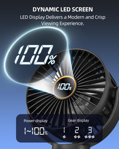 Portable_Stroller_Mini_Fan,_Small_Rechargeable_Personal_Fan,_Baby_Travel_Essentials_for_Wagon,_Car_Seat,_Treadmill,_Battery_Powered_Biking_Gear_Accessories,_360°_Rotation,_3-Speed,_Display,_Black
