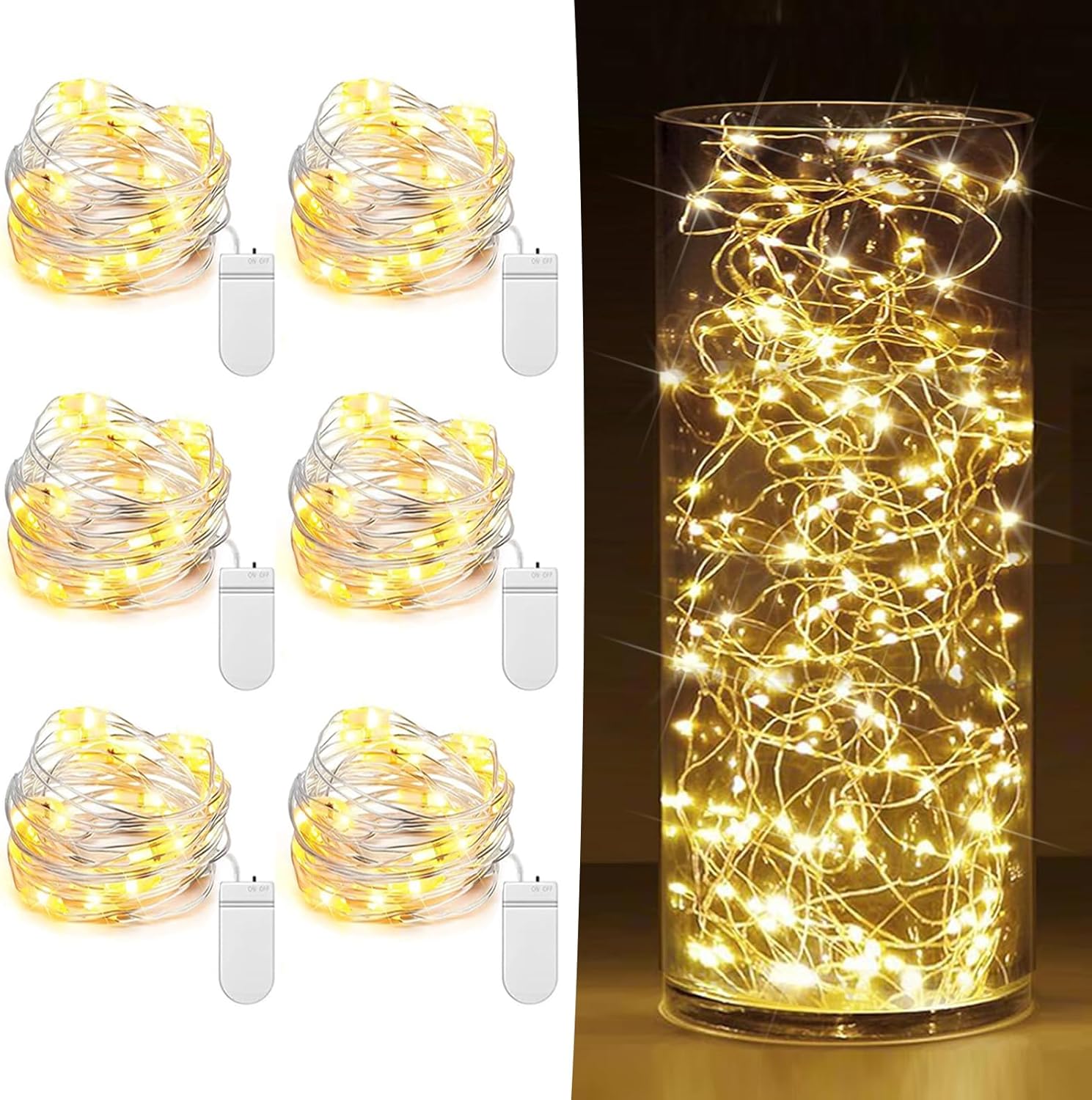 6_Pack_Fairy_Lights_Battery_Operated_7ft_20_LED_Mini_String_Lights_Twinkle_Lights_Silver_Wire_Firefly_Starry_Moon_Lights_for_Mason_Jars_Wedding_Party_Christmas_Centerpiece_Table_Decorations,Warm_White