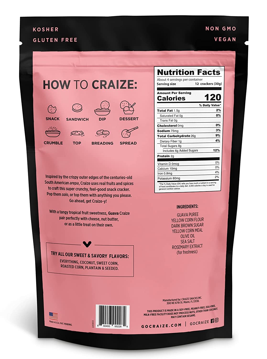 Craize_Guava_Crisps_|_Gluten_Free,_Vegan,_Kosher,_Toasted_Corn_Crackers_|_4_oz_each