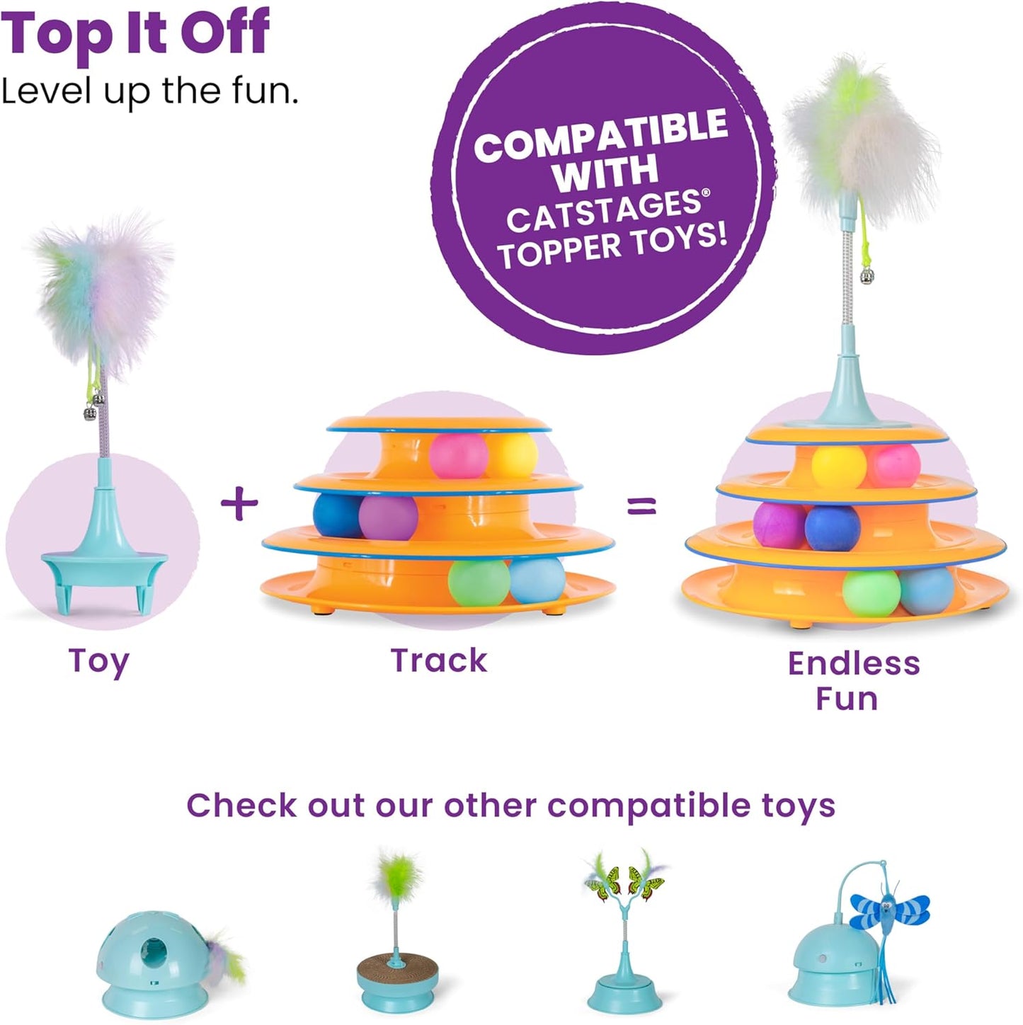 Catstages_Tower_of_Tracks_Cat_Toy_–_3-Level_Track_Tower_with_6_Balls,_Interactive_Cat_Toy_for_Indoor_Enrichment