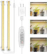 Mosthink LED Plant Grow Light Strips Full Spectrum for Indoor Plants with Auto ON/Off Timer, 48 LEDs / 4 Dimmable Levels, Sunlike Grow Lamp for Hydroponics Succulent
