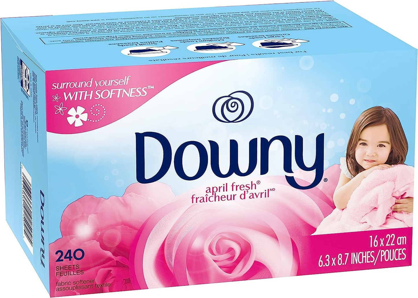 Downy_Fabric_Softener_Dryer_Sheets,_April_Fresh,_240_Count