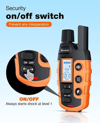 Bousnic_Dog_Shock_Collar_-_3300Ft_Dog_Training_Collar_with_Remote_for_5-120lbs_Small_Medium_Large_Dogs_Rechargeable_Waterproof_e_Collar_with_Beep_(1-8),_Vibration(1-16),_Safe_Shock(1-99)_(Orange)