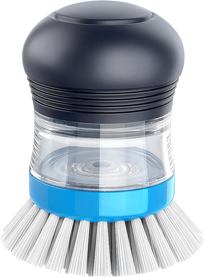 MR.SIGA_Soap_Dispensing_Palm_Brush,_Kitchen_Brush_for_Dish_Pot_Pan_Sink_Cleaning,_Pack_of_1,_Navy/Blue