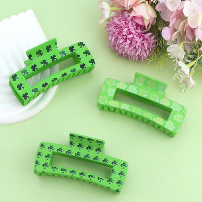 ANBALA_3Pcs_St_Patricks_Day_Claw_Clips_for_Thick_Thin_Hair,_3"_Strong_Hold_Square_Claw_Clips_for_Women_Girls_Non-Slip_Green_Shamrock_Irish_Clover_Hair_Clip_St_Patricks_Day_Accessories
