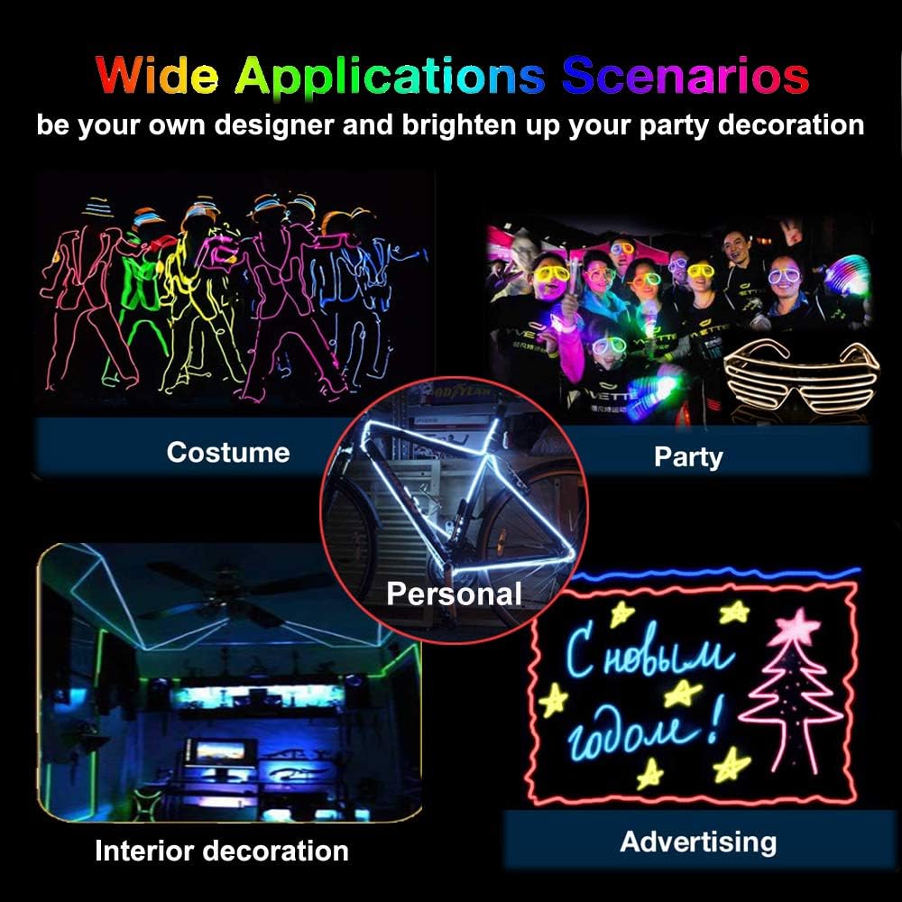 MaxLax_EL_Wire,_Portable_Battery_Pack_Neon_Light_Strip_360°_Cuttable_Glowing_Rope_Lights_for_Parties,_Halloween,_DIY_Decoration