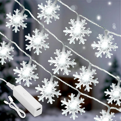 Lakumu_Christmas_Lights_Snowflake,_20FT_40_LED_String_Lights_Battery_Operated,_8_Modes_Timer_Rechargeable_Fairy_Lights_Indoor_for_Bedroom_Room_Party_Home_Xmas_Tree_Decor,_Cool_White