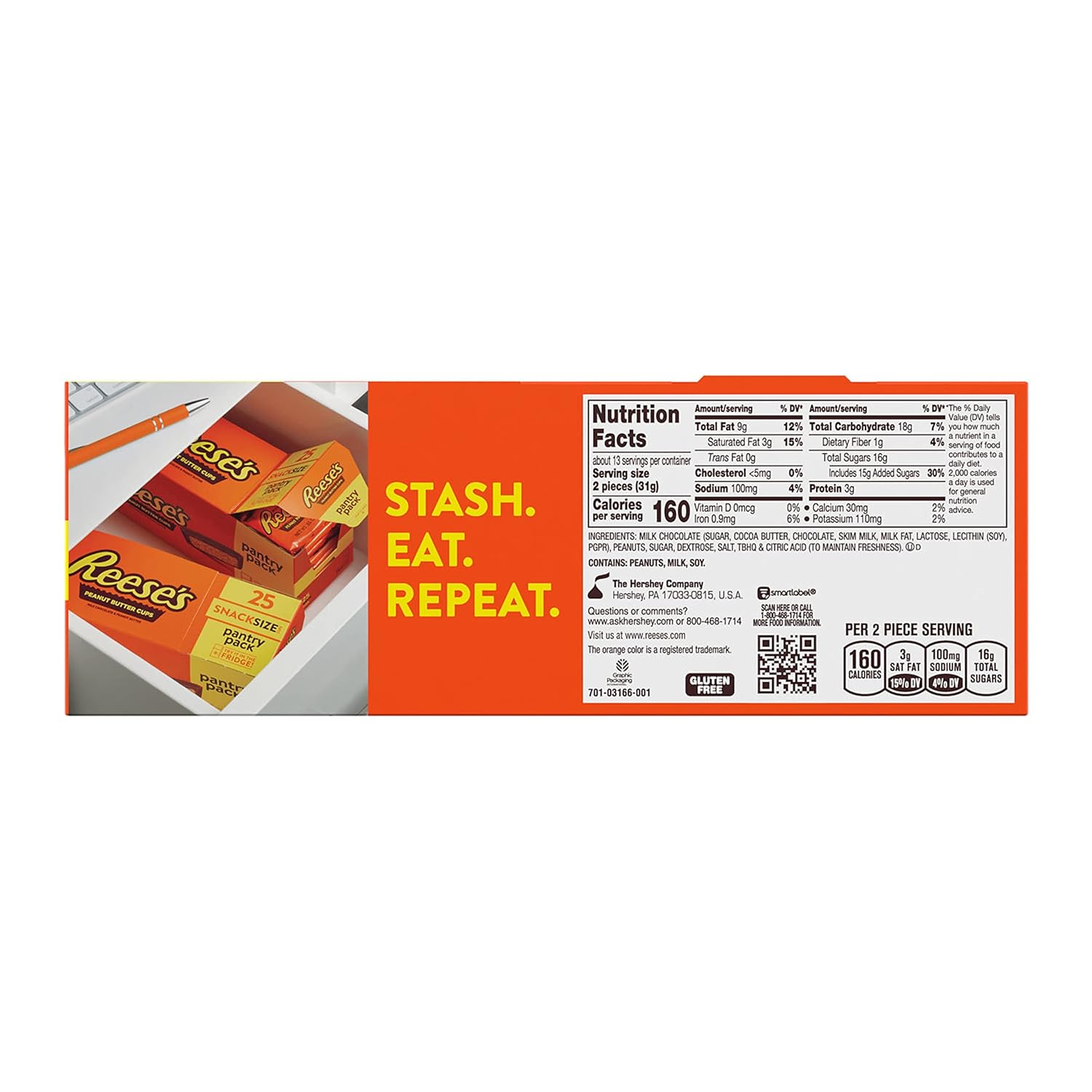 REESE'S_Milk_Chocolate_Snack_Size_Peanut_Butter_Cups,_Candy_Pantry_Pack,_Halloween_Candy,_13.75_oz_(25_Pieces)