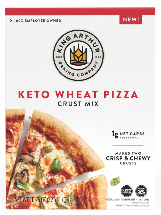 King_Arthur_Keto_Pizza_Crust_Mix:_Low_Carb_Delight_with_1g_Net_Carbs_per_Serving_-_Easy_to_Make,_Crisp_&_Chewy_10.25_oz_Mix_for_Two_12_in_Crusts_-_Perfect_for_Keto_Pizza_Lovers