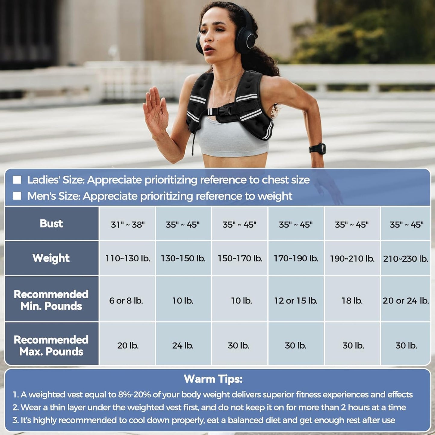 Weighted_Vest,_6lb/8lb/10lb/12lb/15lb/18lb/20lb/24lb/30lb_for_Men_Women,_Reflective_Stripe_Adjustable_Buckle,_Comfortable_Durable_Rucking_Vest_for_Walking_Running_Strength_Training