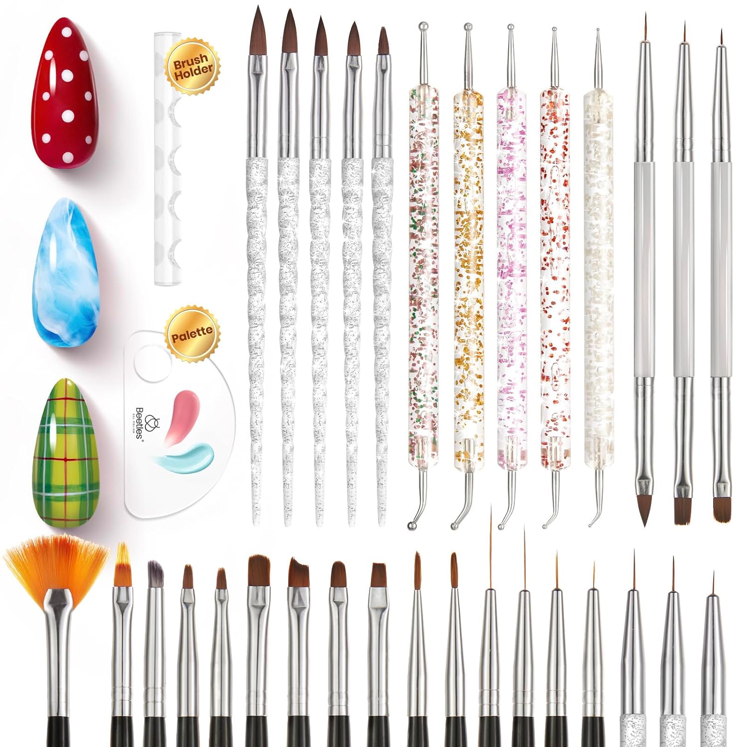 Beetles_31pcs_Nail_Art_Brushes,_Dotting_Tools,_Nail_Art_Pens,_Dust_Brush,_Striping_Liner_Fingernail_Drawing_Pens_with_Palette_Holder_All_in_One_for_Starter_Manicure_Design_Set