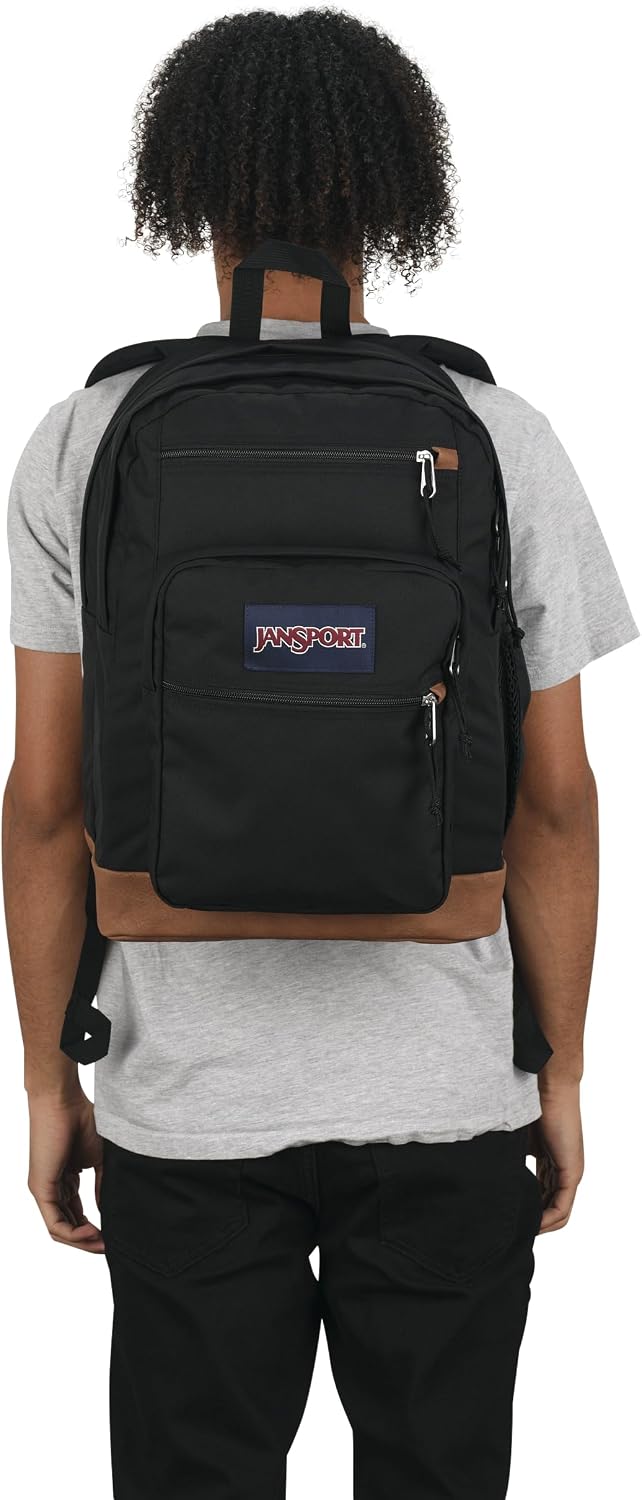 JanSport_Cool_Backpack,_with_15-inch_Laptop_Sleeve_-_Large_Computer_Bag_Rucksack_with_2_Compartments,_Ergonomic_Straps,_Black