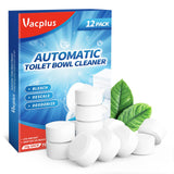 Vacplus Toilet Bowl Cleaner Tablets, Automatic Toilet Bowl Cleaners with Bleach for Deodorizing and Descaling, Bathroom Cleaner Against Tough Stains