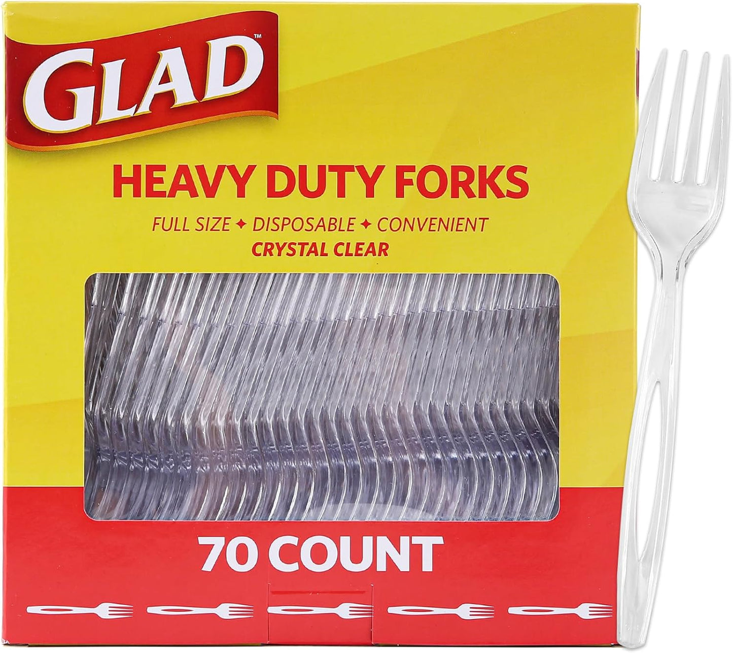 Glad_Clear_Heavy_Duty_Plastic_Forks,_Reduced-Plastic_Open_Handle,_Break-Resistant_Disposable_or_Top-Rack_Reusable_Cutlery_for_Parties,_Camping_&_Everyday_Meals,_Standard_Size,_70_Count