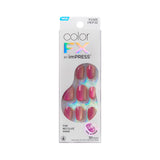 KISS imPRESS No Glue Mani Press On Nails, ColorFX, Pink, Short Size, Oval Shape, Includes 30 Nails, Prep Pad, Instructions Sheet, 1 Manicure Stick, 1 Mini File