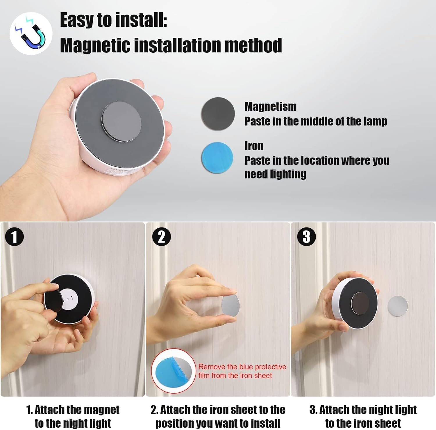 3/6_Pack_Motion_Sensor_Light_Indoor_[Upgraded_14_LEDs],_USB_Rechargeable_Night_Light,_Long_Last_Battery_&_3_Light_Modes,_Wireless_Magnetic_Nightlight_for_Closet,_Stairs,_Hallway_-_Cold_White/Warm_White