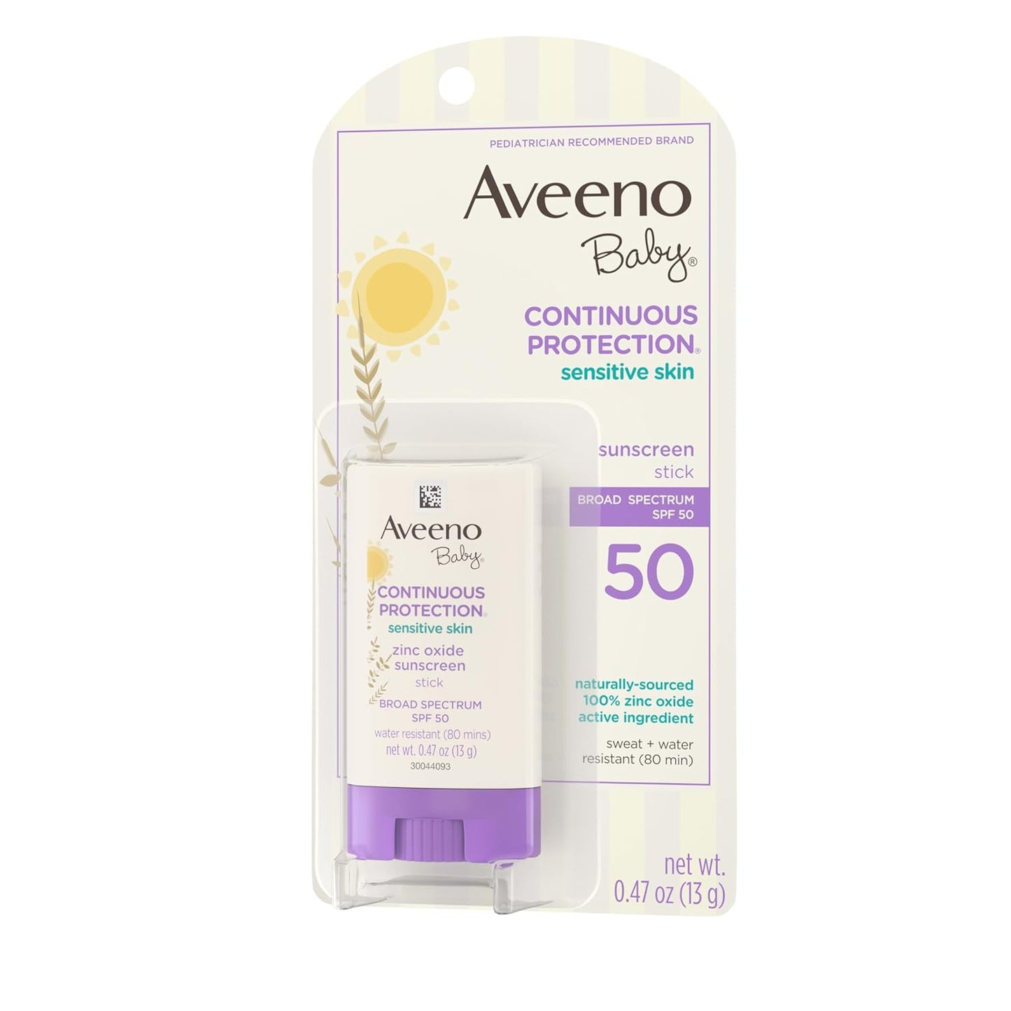 Aveeno_Baby_Continuous_Protection_Mineral_Sunscreen_Stick_for_Sensitive_Skin_with_Broad_Spectrum_SPF_50_Protection_for_Face_&_Body,_Naturally_Sourced_100%_Zinc_Oxide,_Travel_Size,_0.47_oz