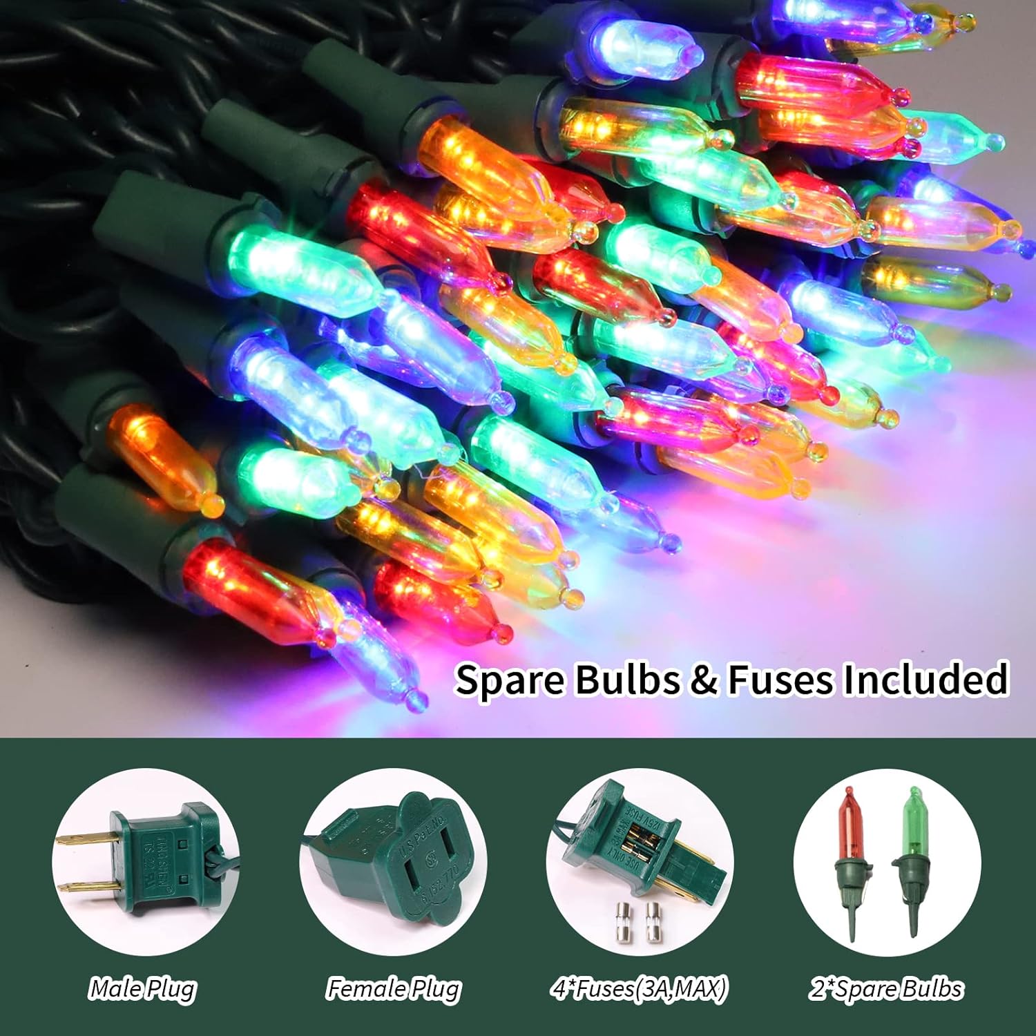 LAMPHOME_100_LED_Count_Multi_Christmas_Lights_-_21.6FT_LED_Mini_String,_Mini_led_Lights_for_Indoor_Outdoor_Home_Holiday_Party_Wedding_Independence_Day_Decoration