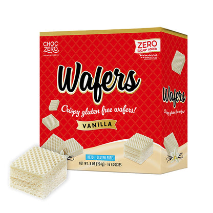 ChocZero_Vanilla_Wafer_Cookies,_Crispy_Cookies_Layered_With_Vanilla_Creme,_Gluten_Free,_No_Added_Sugar,_16_Keto_Wafer_Cookies_Per_Box,_8_Ounce_(Pack_of_1)