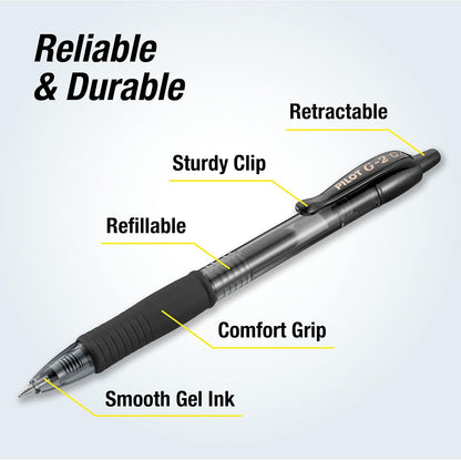 PILOT_G2_Retractable_Premium_Gel_Ink_Roller_Ball_Pens_Fine_Point_Black_Ink_Dozen_Box_(31020)
