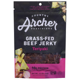 Country Archer Grass Fed Beef Jerky - Beef Jerky Snack Pack, Teriyaki Beef Jerky Bulk, Individual Beef Jerky Pack, Gluten Free Protein Snack - Teriyaki Flavor, 2.5 oz (Pack of 1)
