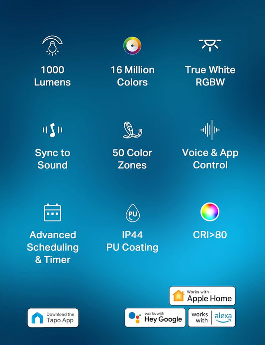 Tapo_TP-Link_RGBWIC_Smart_LED_Light_Strip_16.4Ft,_1000_Lumens,_16M_Dimmable_Colors,_50_Color_Zones,_Works_w/Apple_HomeKit/Alexa/Google_Home,_Sync-to-Sound,_IP44_PU_Coating,_Trimmable_L930-5