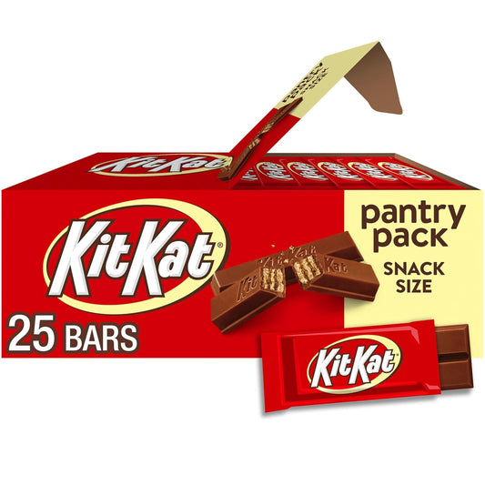 KIT_KAT_Milk_Chocolate_Wafer_Snack_Size,_Candy_Pantry_Pack,_Halloween_Candy,_12.25_oz_(25_Pieces)
