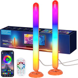Smart LED Light Bars, Borllyem LEDIC+WW TV Backlight with Double Light Beads, App Control, RF Remote, Music Syncing and 47Modes for Gaming, Room Decoration