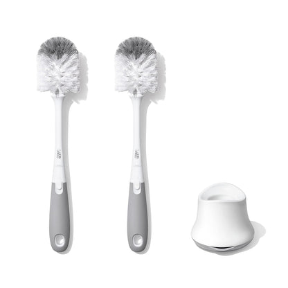 OXO_Tot_Bottle_Brush_with_Nipple_Cleaner_and_Stand_–_Gray,_2-Pack