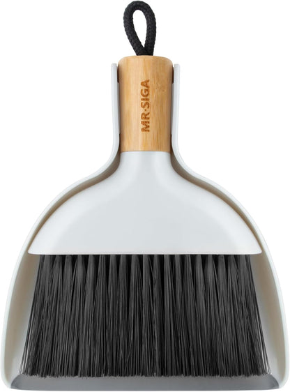 MR.SIGA_Mini_Dustpan_and_Brush_Set,_Portable_Cleaning_Brush_and_Dustpan_Combo_with_Bamboo_Handle,_1_Set