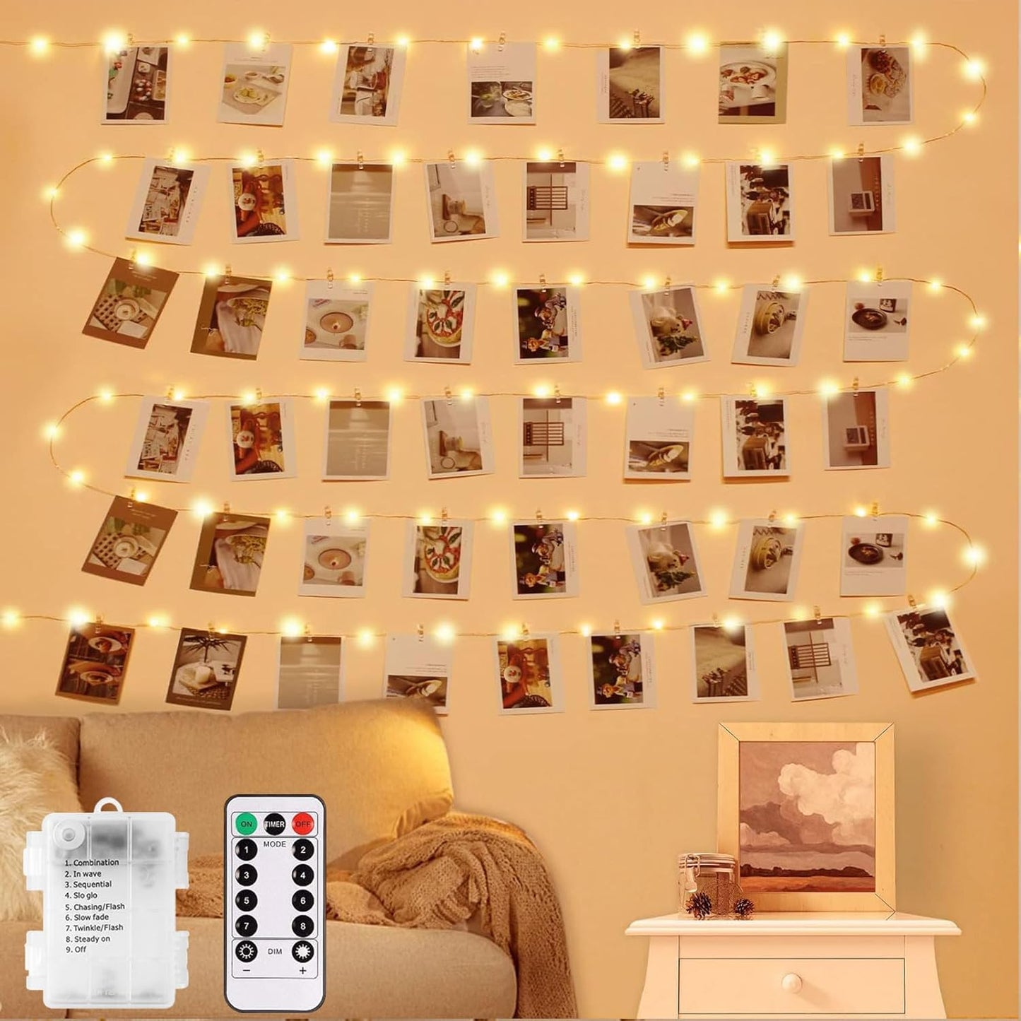 Photo_Clip_String_Lights_with_Remote,_33FT_100_LED_Battery_Operated_String_Lights,_Waterproof_Copper_Wire_Starry_Lights_with_50_Clear_Clips,_Powered_Fairy_Lights_for_Teen_Girl_Gifts_Bedroom_8_Modes