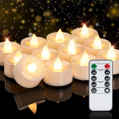 Homemory_12pcs_Flameless_LED_Tea_Lights_with_Remote_&_Timer,_400+Hours_Realistic_Flickering_Battery_Candles_for_Seasonal,_Tabletop,_and_Centerpieces_Decor