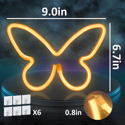 BRIGHTDECK_3_Pcs_Butterfly_Neon_Signs,_Neon_Light_for_Bedroom,_USB_or_3-AA_Battery_Powered_LED_Wall_Decor_for_Valentines_Day_Birthday_Gift,_Wedding,_Party,_Home_Decor_(Pink,_Purple,_Warm_white)