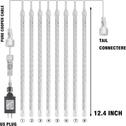 FUNPENY_Meteor_Shower_Rain_Lights,_288/864_LED_Christmas_Lights_Icicle_Snow_Falling_Halloween_Light_Outdoor_Raindrop_Light,_30cm_8_Tubes_Xmas_Tree_Holiday_Christmas_Halloween_Decoration,_Blue