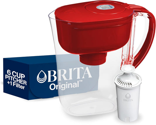 Brita_Metro_Water_Filter_Pitcher_with_SmartLight_Change_Indicator,_BPA-Free,_Replaces_1,800_Plastic_Water_Bottles_a_Year,_Lasts_Two_Months,_Includes_1_Filter,_Small_-_6-Cup_Capacity,_Fiery_Red
