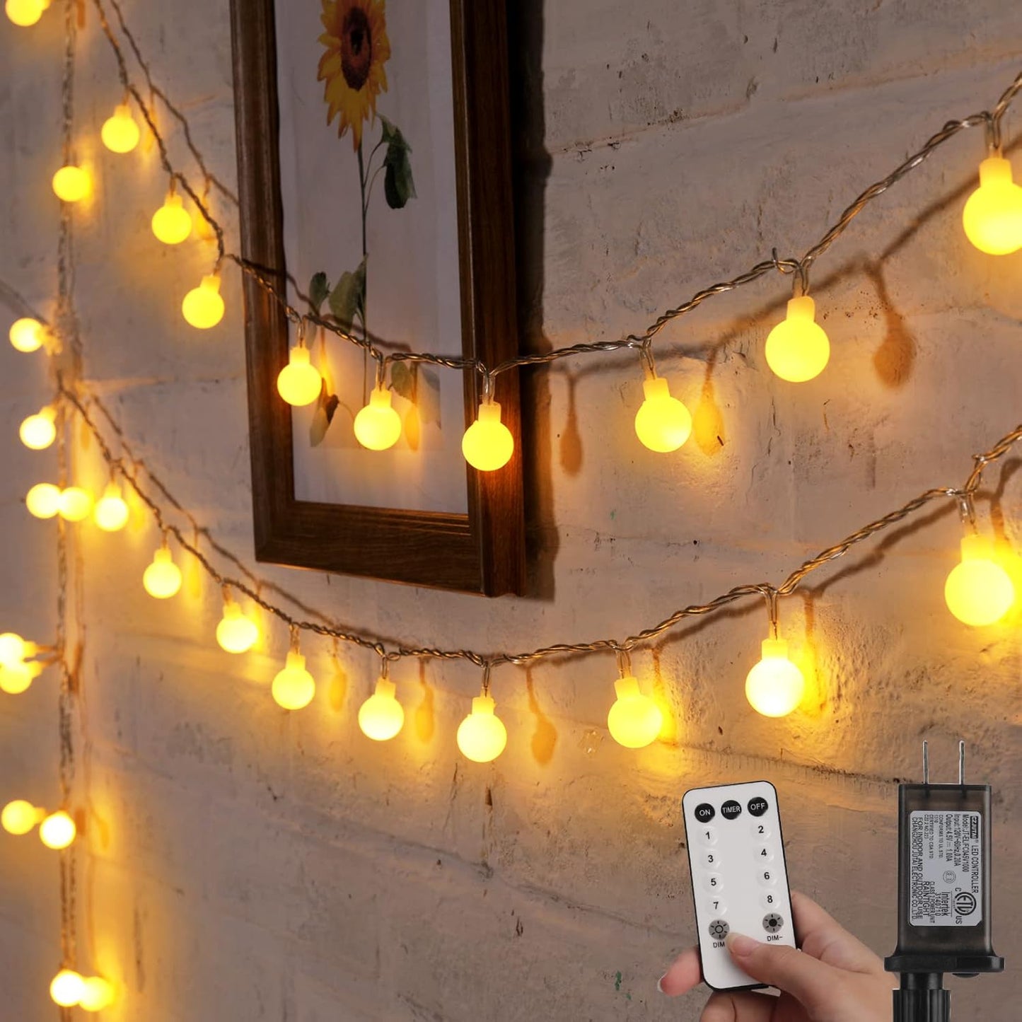 Minetom_Globe_String_Lights,_33_Feet_100_Led_Fairy_Lights_Plug_in,_8_Modes_with_Remote_Mini_Globe_Lights_for_Indoor_Outdoor_Bedroom_Party_Wedding_Garden_Christmas_Tree_Decor,_Warm_White