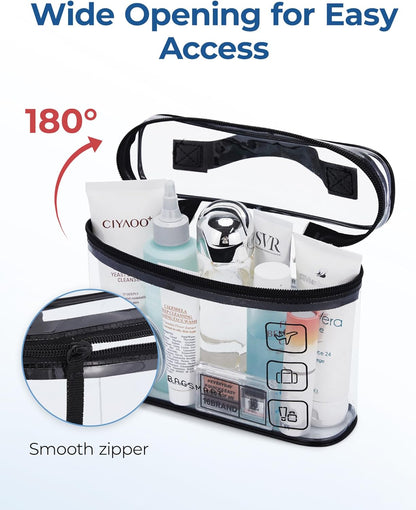 BAGSMART_TSA_Approved_Toiletry_Bag,_2_Pack_Clear_Makeup_Cosmetic_Bag_Organizer,_Quart_Size_Travel_Bag_for_Toiletries,_Carry-on_Travel_Accessories_Essentials,_Black-2pcs