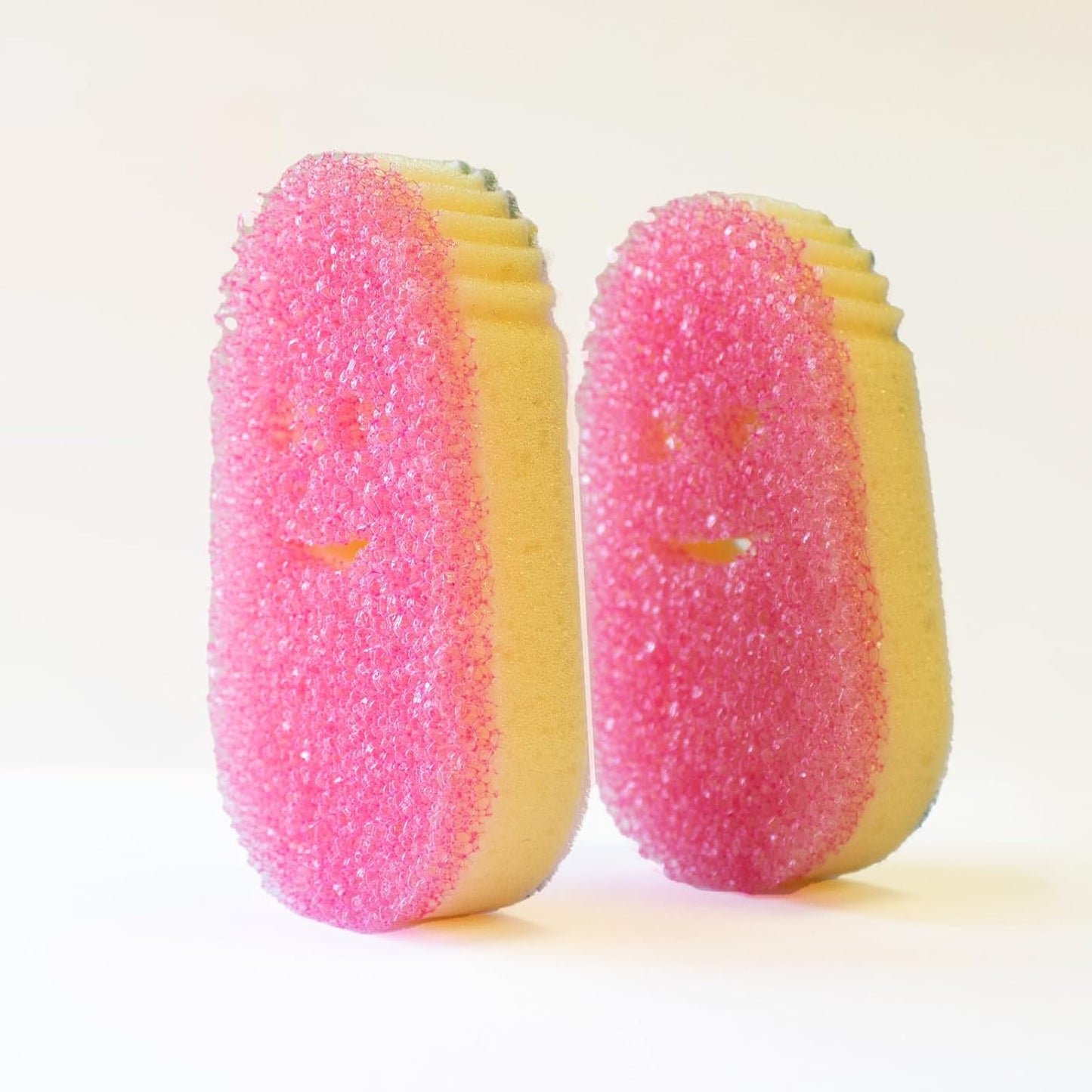 Scrub_Daddy_Dish_Wand_Scrubbing_Brush_Replacement_Heads,_Soap_Dispensing_Brushes,_Texture_Changing_Washing_Up_Sponges,_Detachable_Dish_Daddy_Head_Sponge_Refills,_Pink_2_Pack
