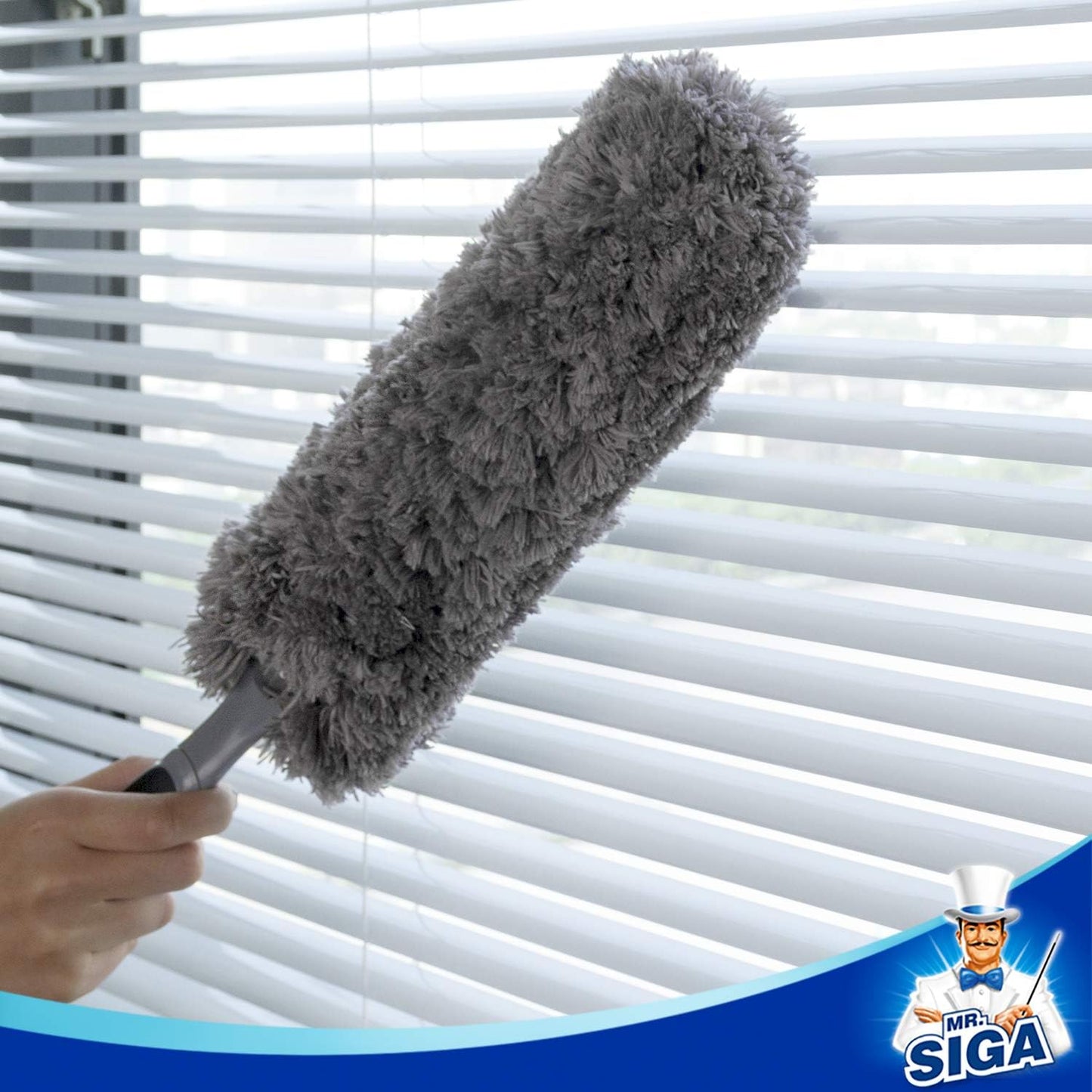 MR.SIGA_Lint_Free_Microfiber_Duster,_Washable_Duster_for_Household_Cleaning_Gray