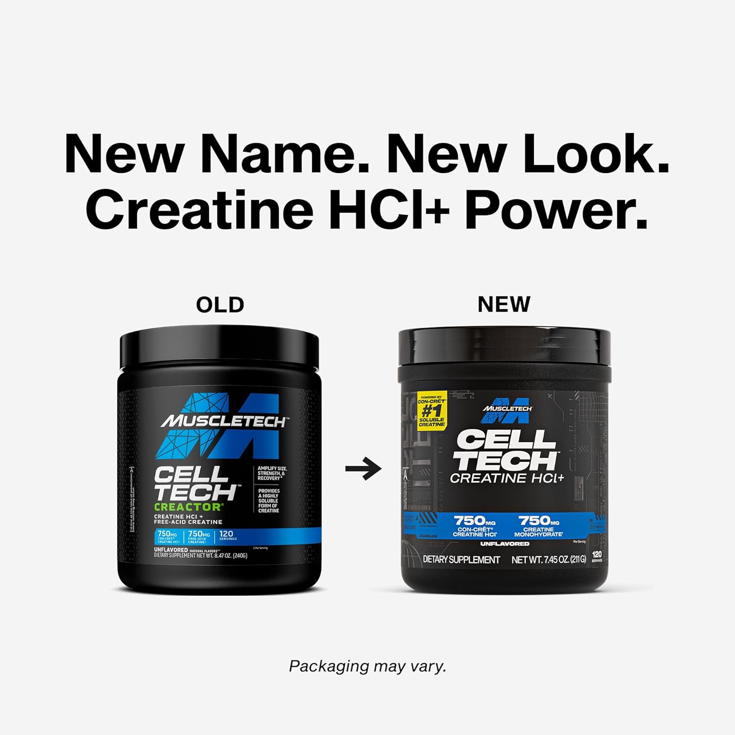 MuscleTech_Cell-Tech_Creactor_Creatine_HCl_Powder,_Post_Workout_Muscle_Builder_for_Men_&_Women,_Creatine_Hydrochloride_+_Free-Acid,_Unflavored_(120_Servings),_7.45_oz
