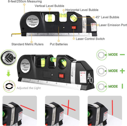 Laser_Level_Line_Tool,_Multipurpose_Laser_Level_Kit_Standard_Cross_Line_Laser_leveler_Beam_Tool_with_Metric_Rulers_8ft/2.5M_for_Picture_Hanging_cabinets_Tile_Walls_by_AikTryee.